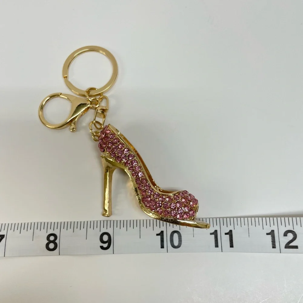 Pink and Gold High Heel Bag Charm